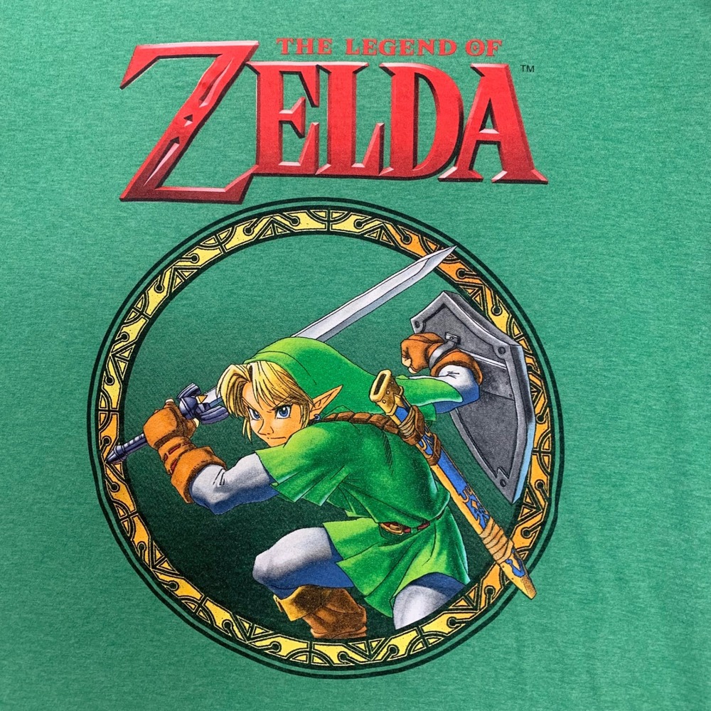 The Legend of Zelda T-Shirt Mens Medium Green Link Graphic Hybrid Apparel - Picture 2 of 6